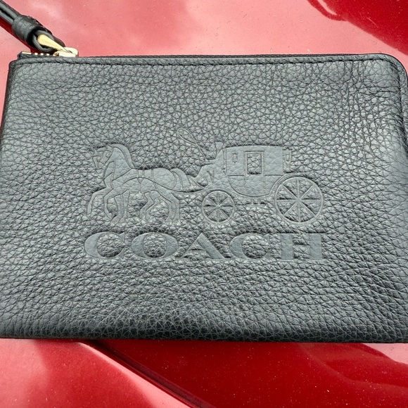 Coach Black Leather Tote and Pouch Set - Picture 7 of 9